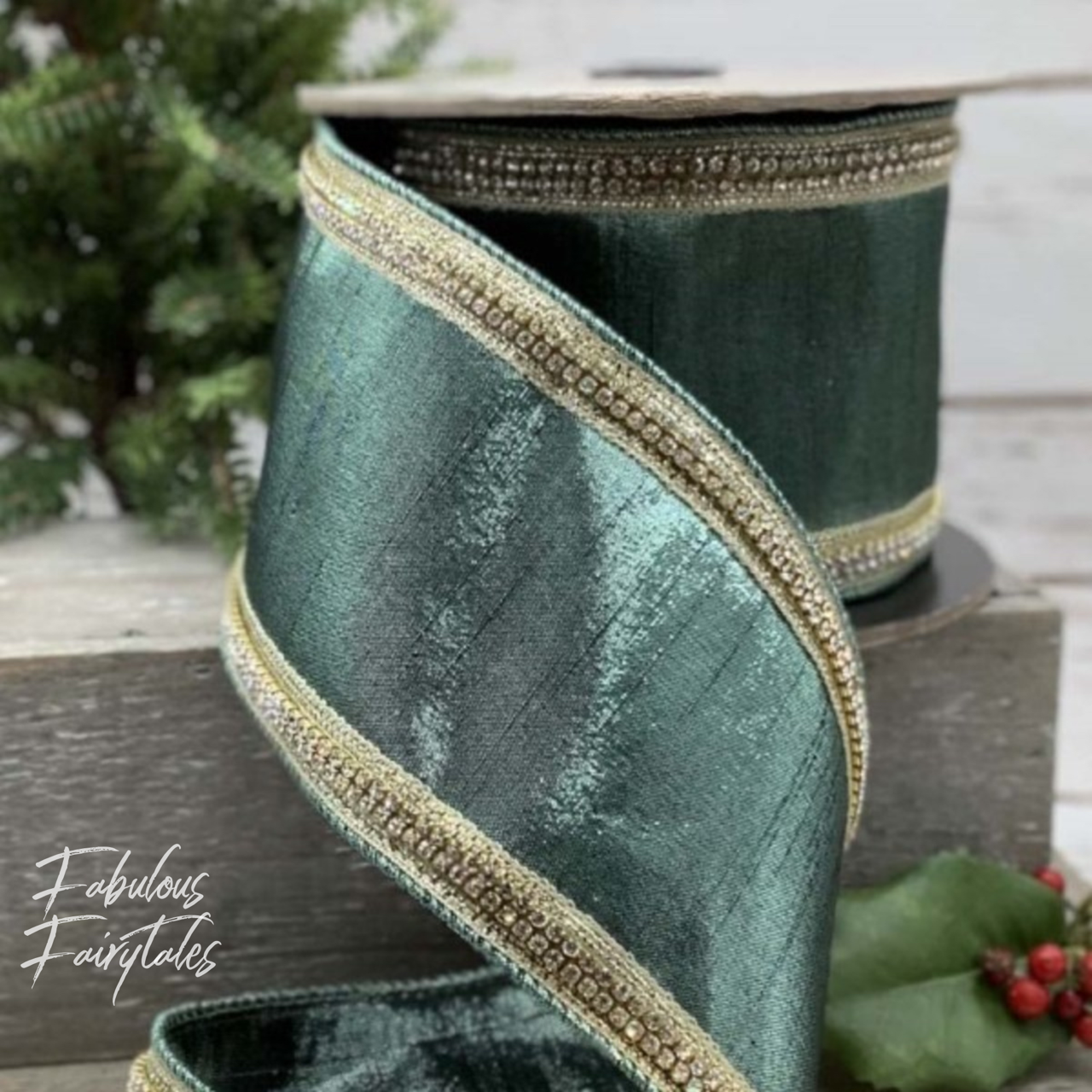 D Stevens Crystal Ice Kelp Metallic Dupion