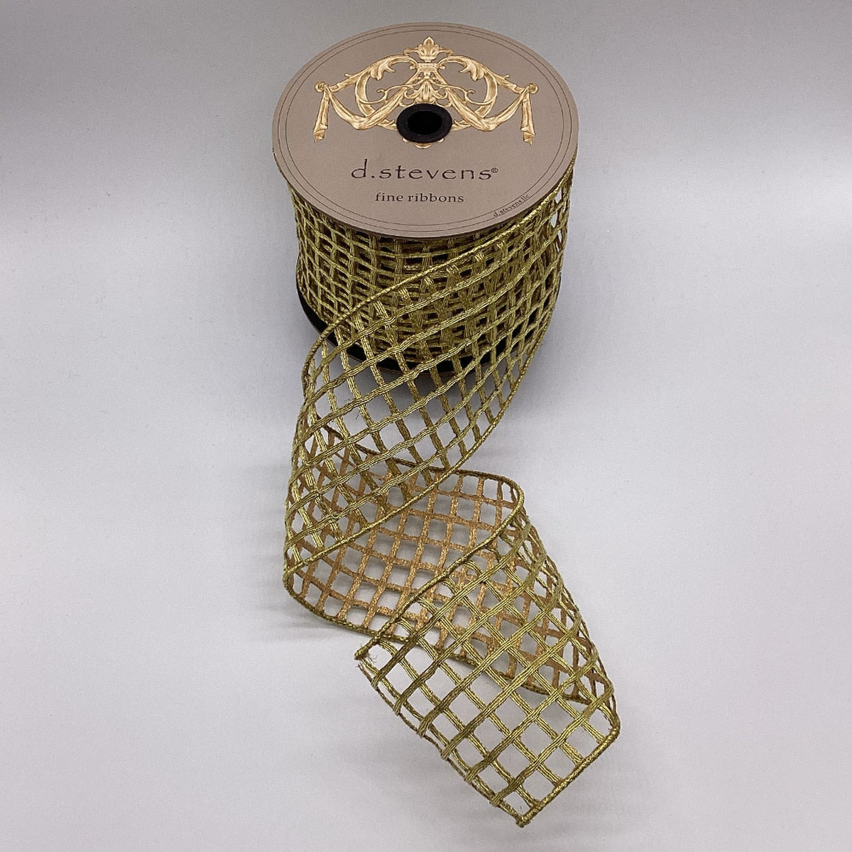 Metallic Gold Windowpane Ribbon 4" x 10yds