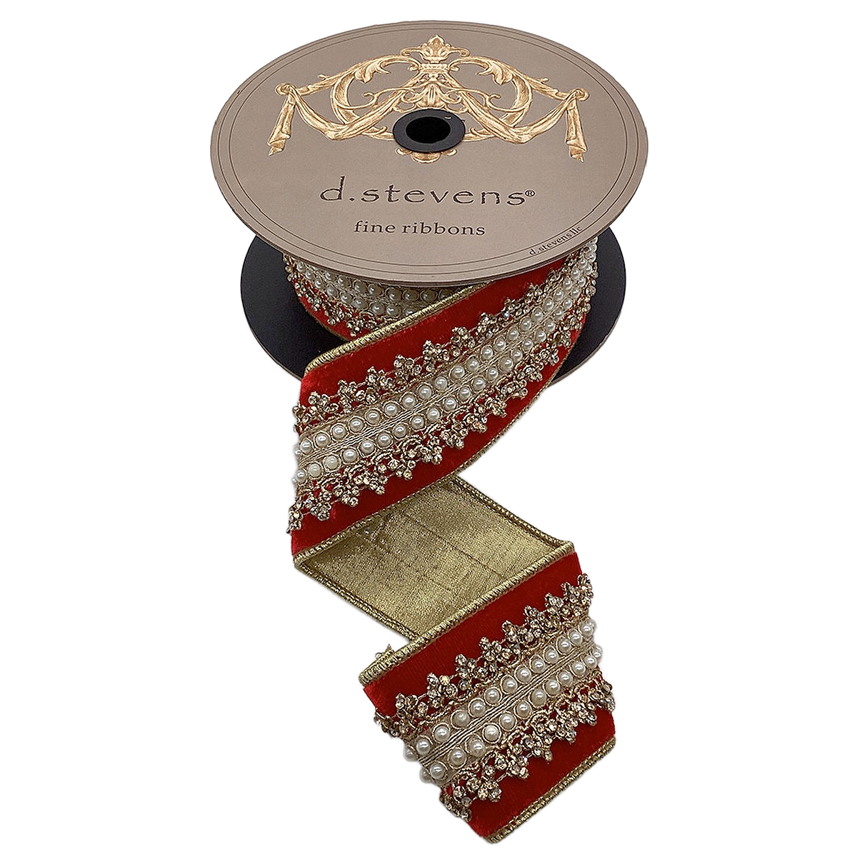 D Stevens Rouge Vicomtesse Red Velvet Ribbon