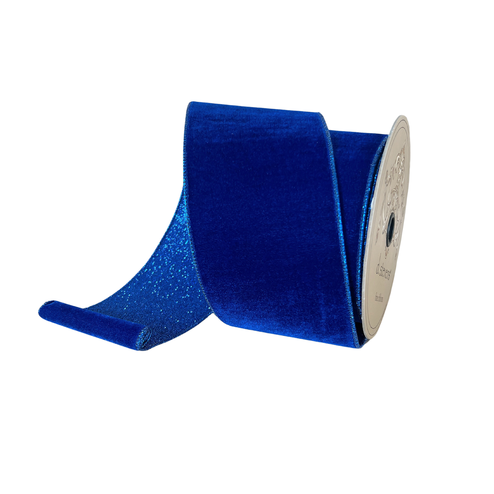 Royal Blue Velvet Glitter Ribbon 4" x 10yds
