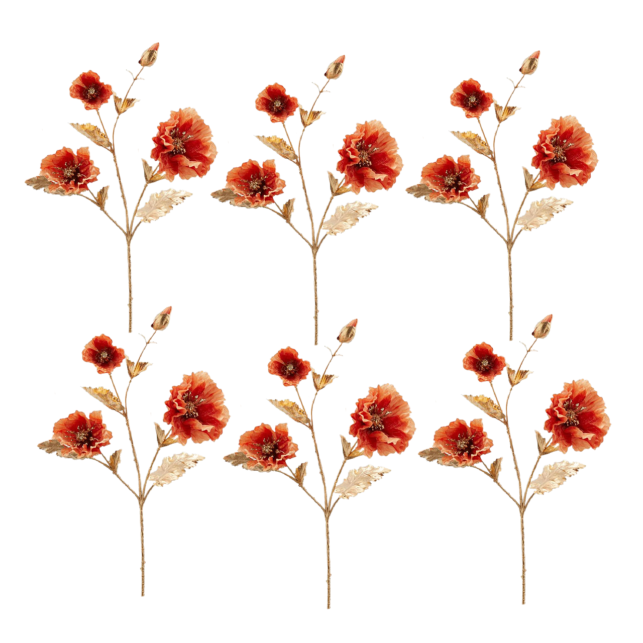 EDG Rust Poppy Artificial Floral Stem