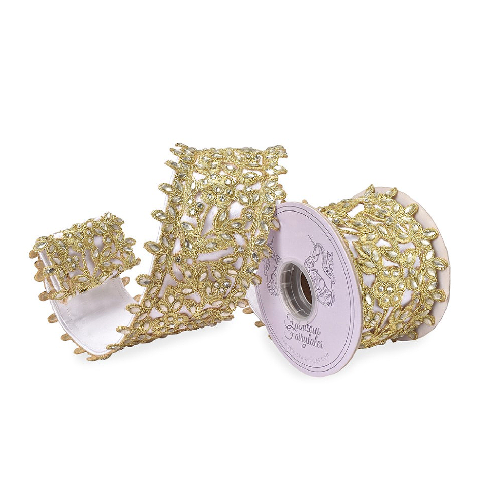 Fabulous Fairytales Floral Crystal Jewels Ribbon