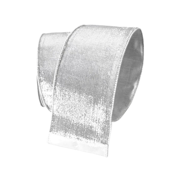 Farrisilk Silver Starlight Velvet Wired Ribbon