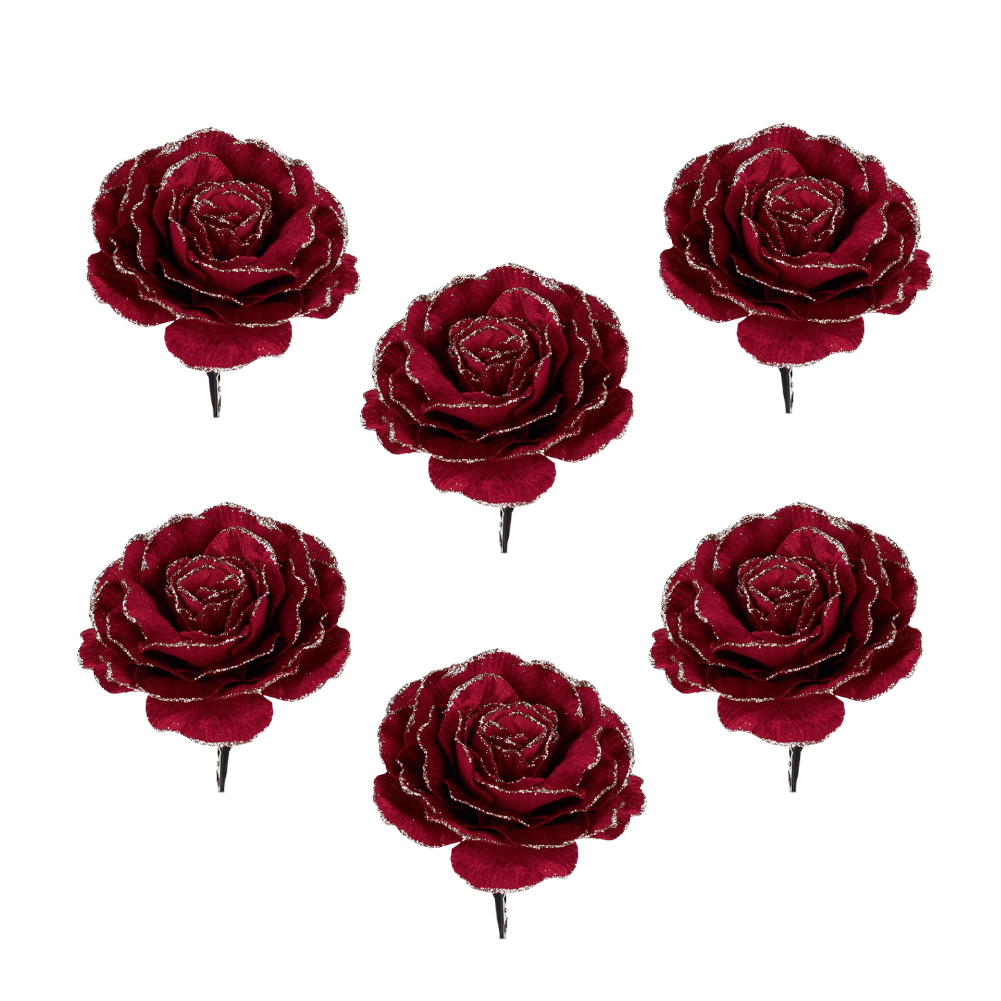 Goodwill Belgium Burgundy Champagne Rose Clip