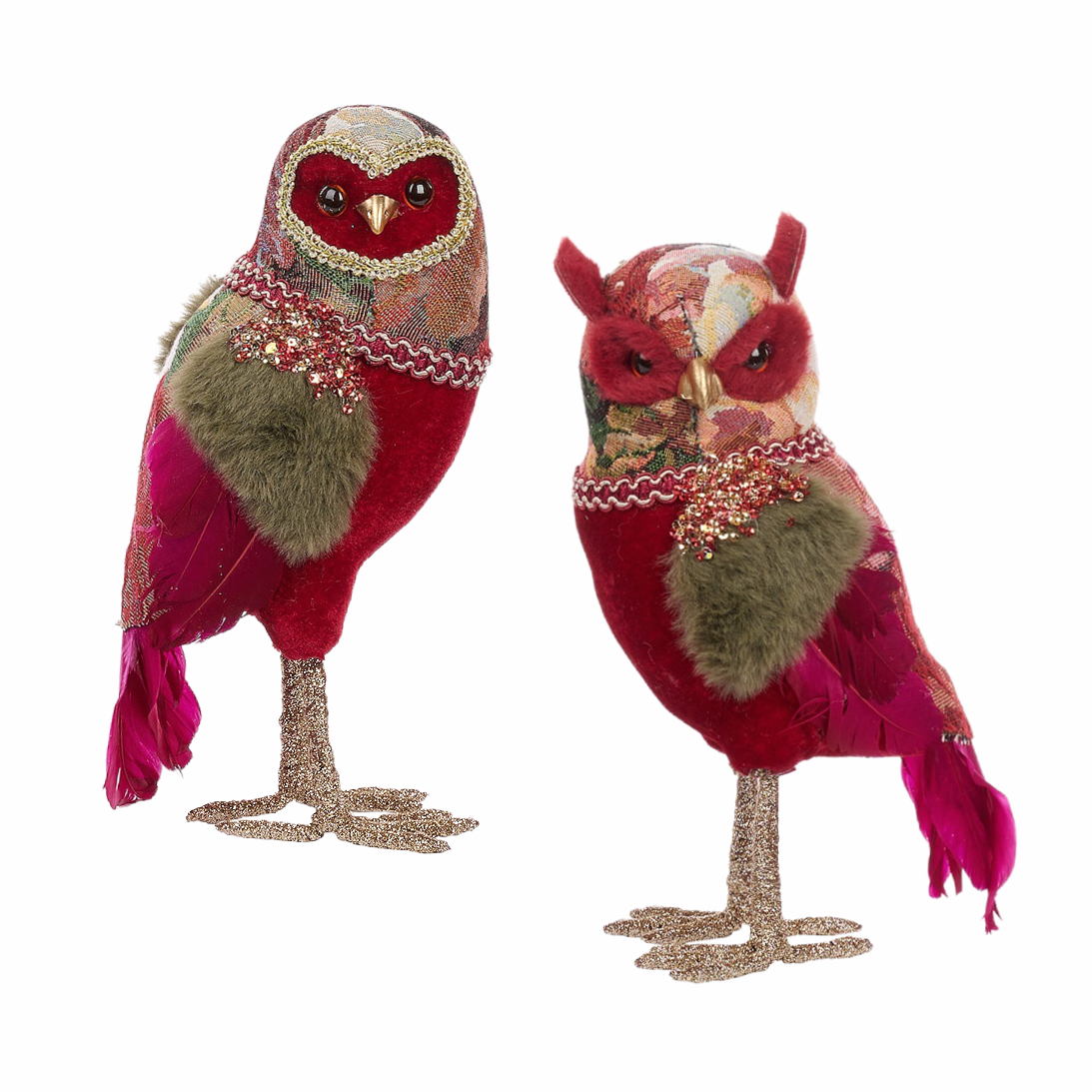 Goodwill Belgium Pair of Fairy Banquet Owl Decorations