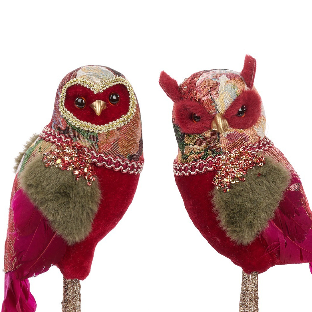 Goodwill Belgium Pair of Fairy Banquet Owl Decorations