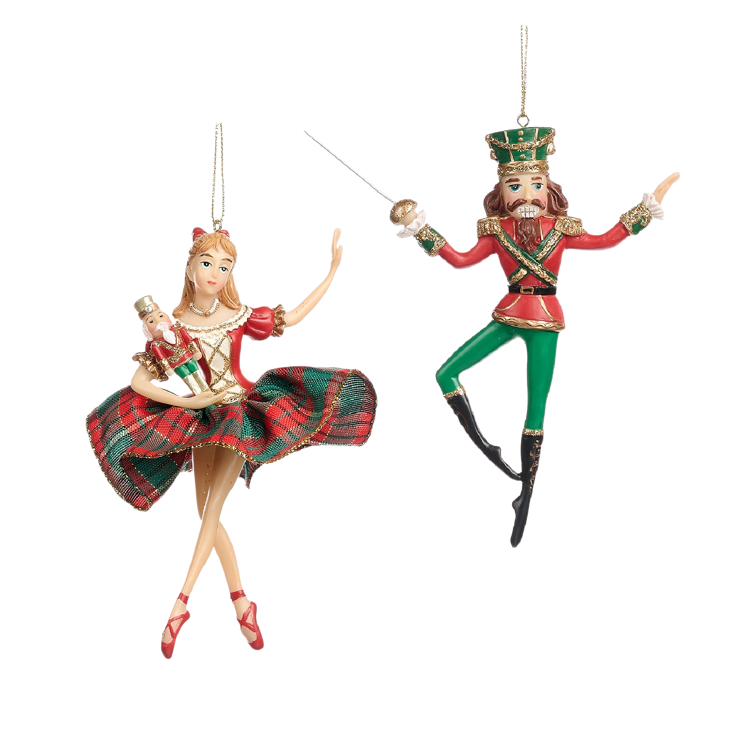 Highland Tartan Clara and Nutcracker Prince 5" (Set of 2)