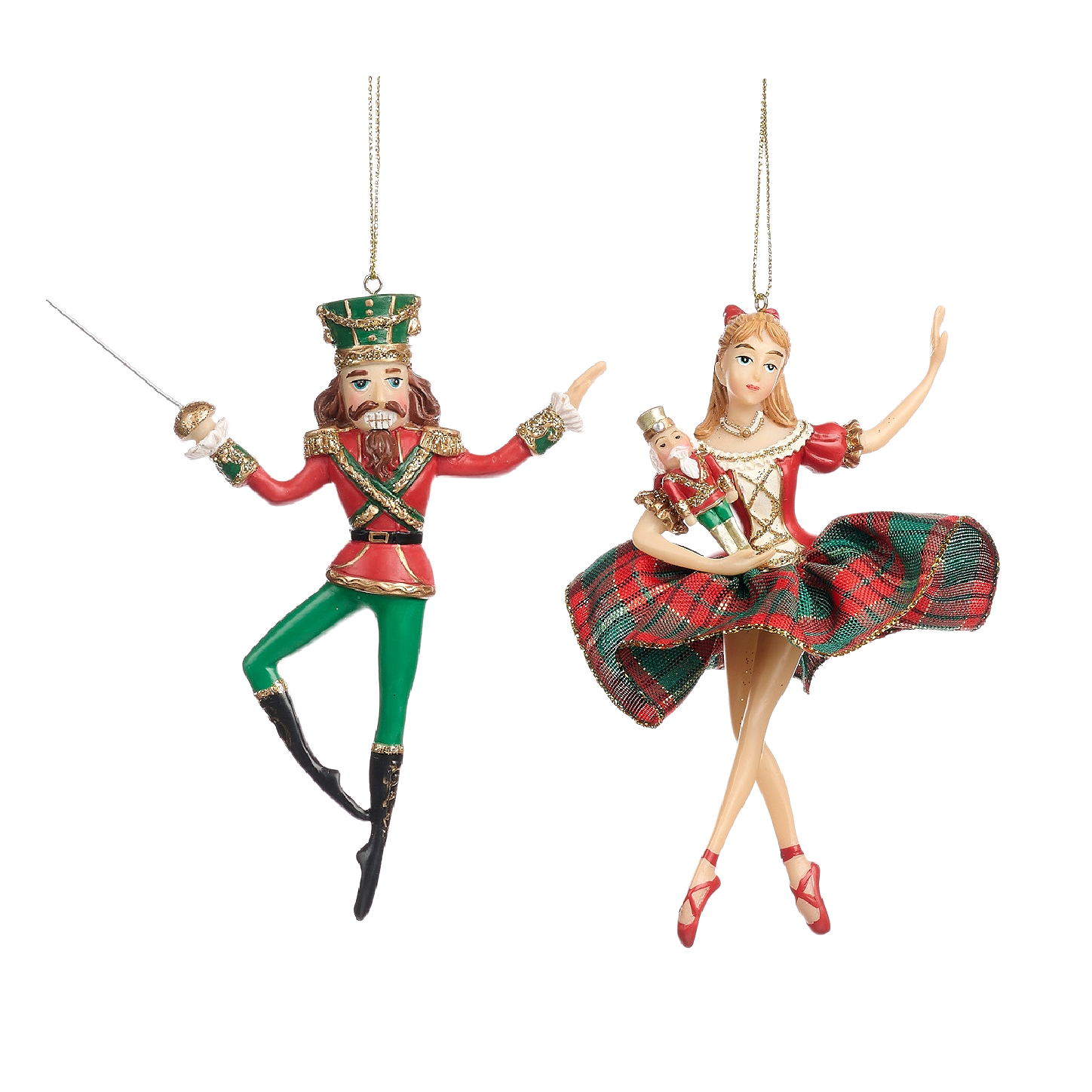 Highland Tartan Clara and Nutcracker Prince 5" (Set of 2)