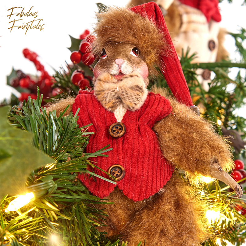 Tartan Squirrel Christmas Ornament 8"