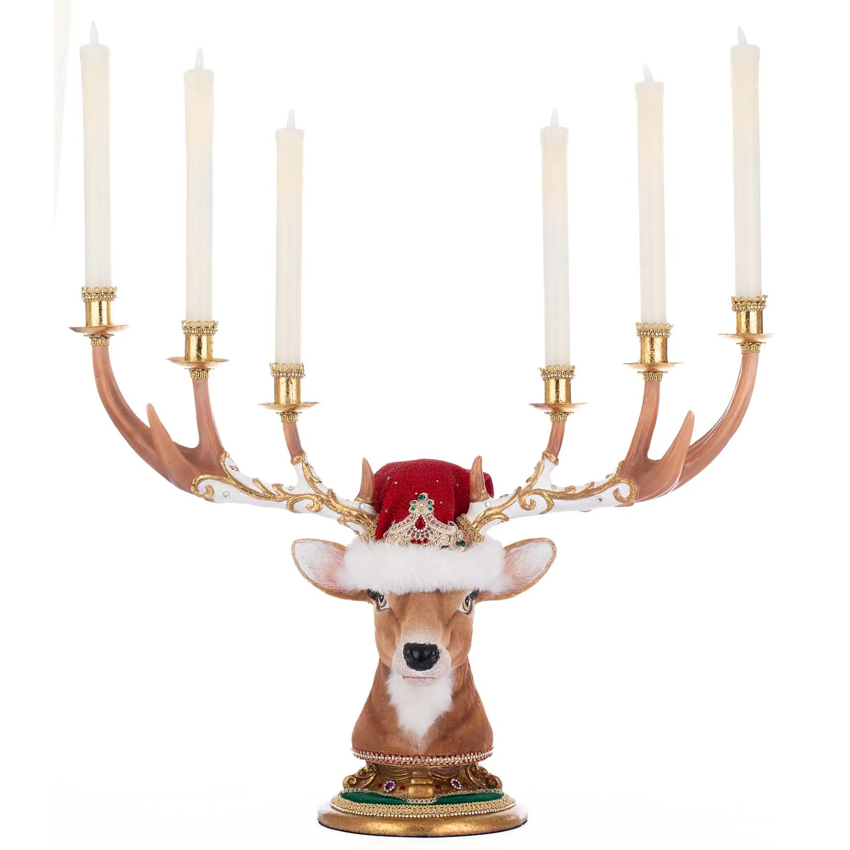 Katherine's Collection Christmas Ball Berry Deer Candelabra