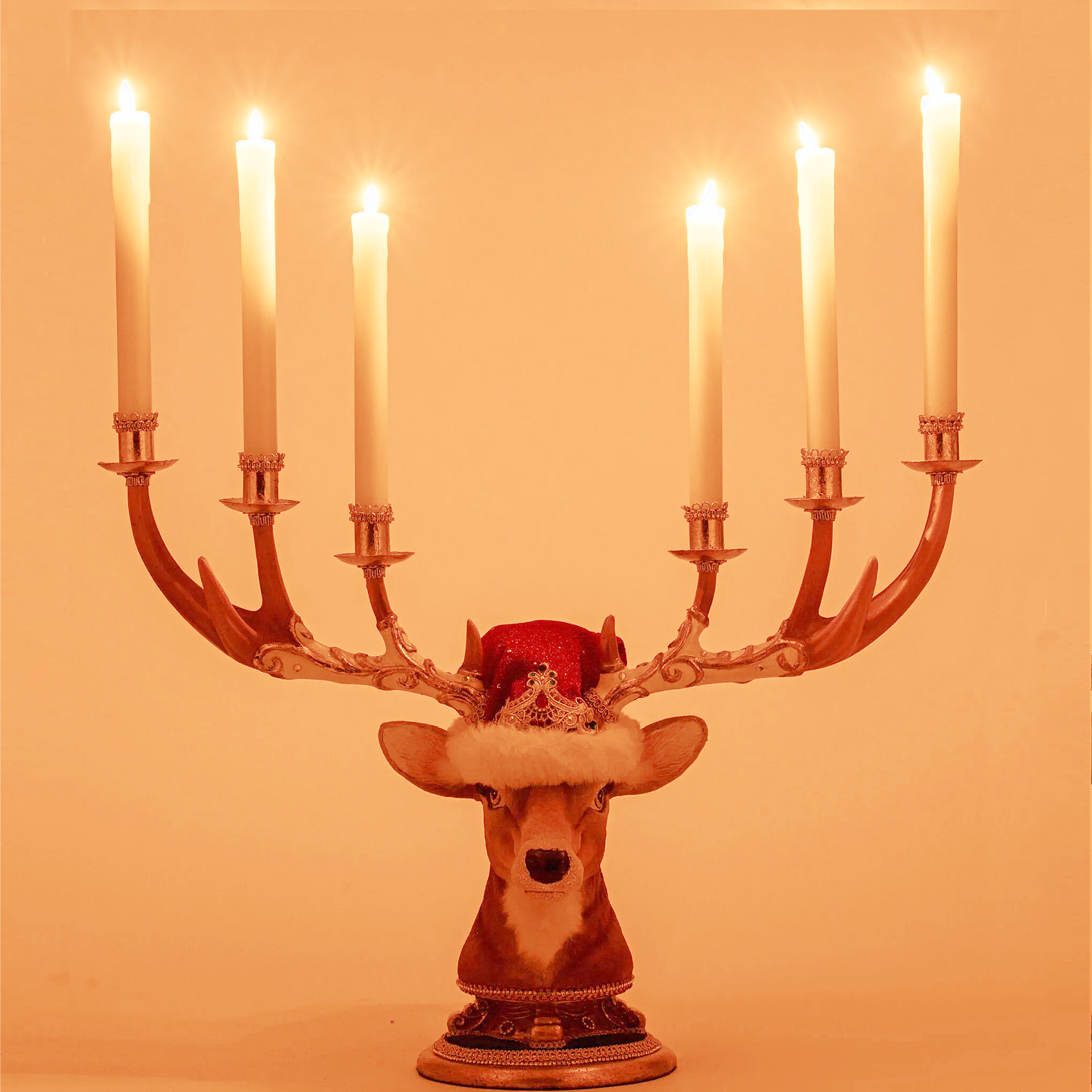 Katherine's Collection Christmas Ball Berry Deer Candelabra