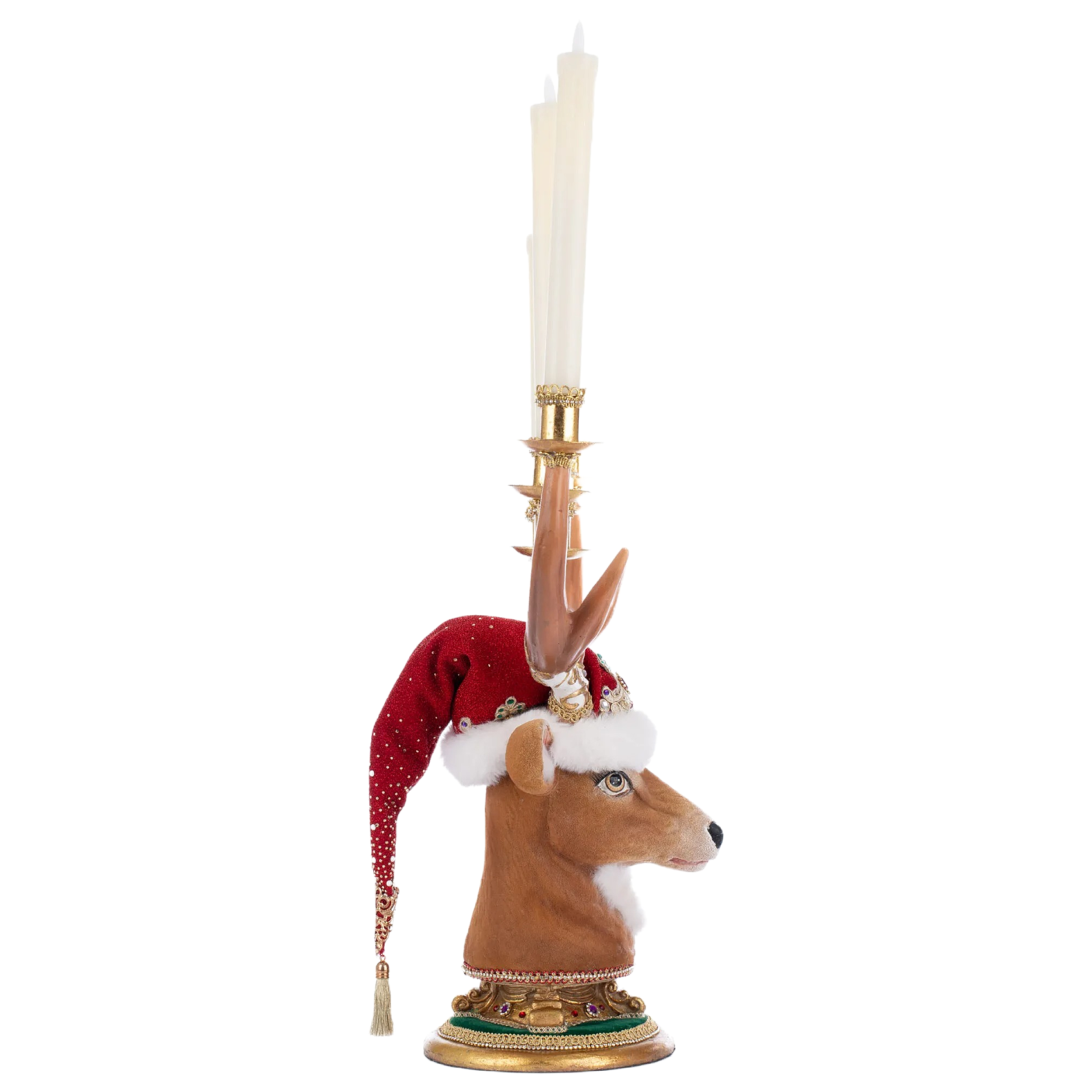Katherine's Collection Christmas Ball Berry Deer Candelabra