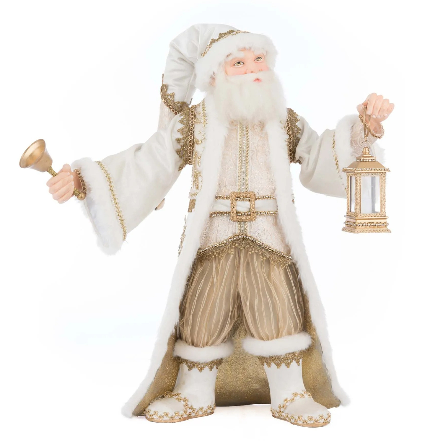 Katherine's Collection Christmas Golden Leaf Santa Claus with Lantern