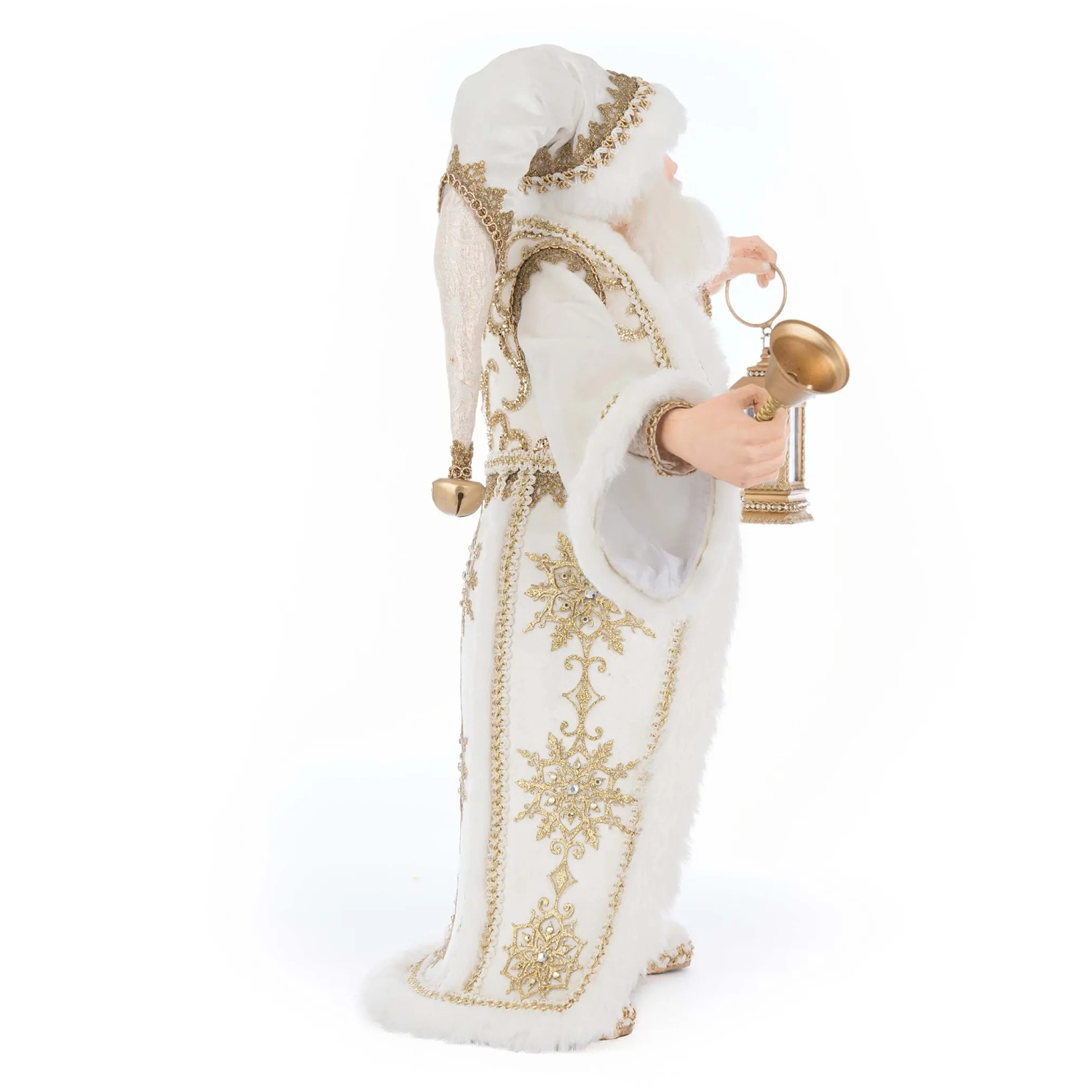 Katherine's Collection Christmas Golden Leaf Santa Claus with Lantern
