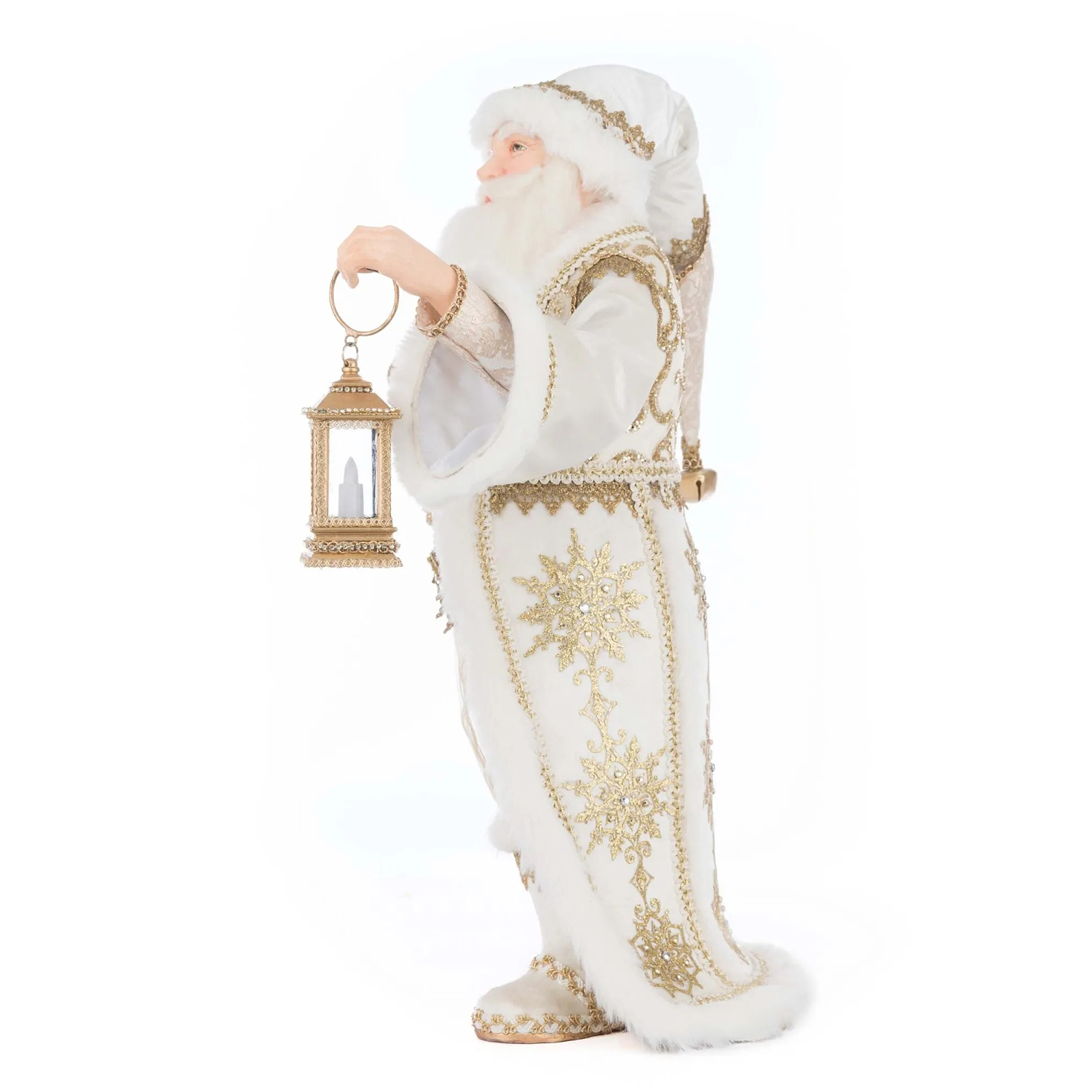 Katherine's Collection Christmas Golden Leaf Santa Claus with Lantern