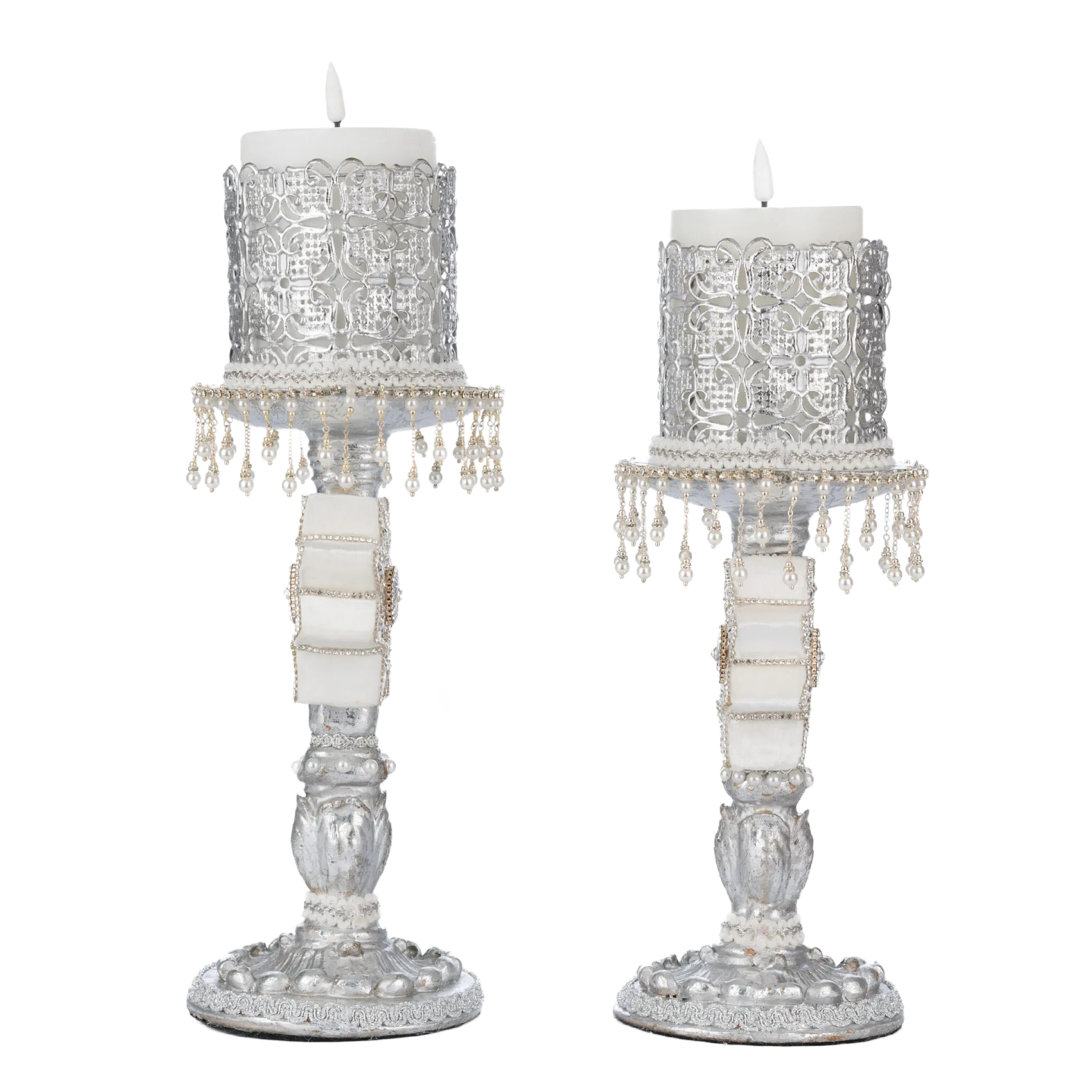Katherine's Collection Silver Bells of Brilliance Candlestick Set