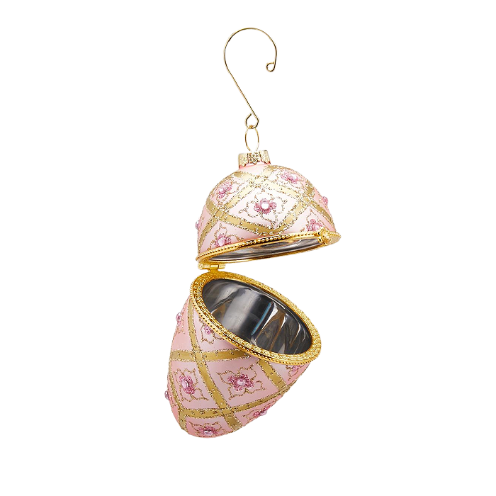EDG Candy Rose Glass Christmas Ornaments