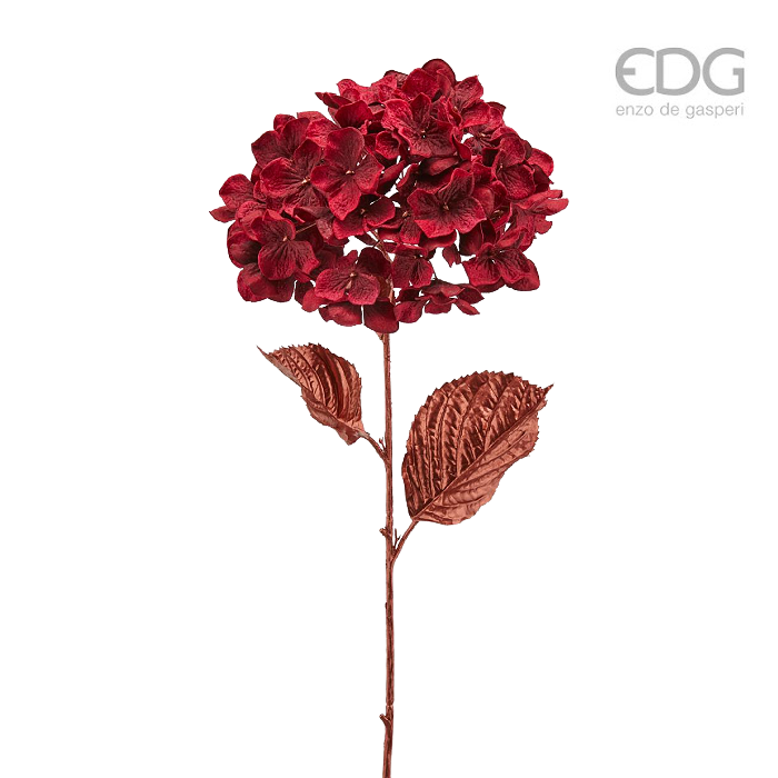EDG Festive Red Hydrangea Faux Floral Stem