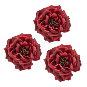 Burgundy Dream Rose Christmas Floral Clip