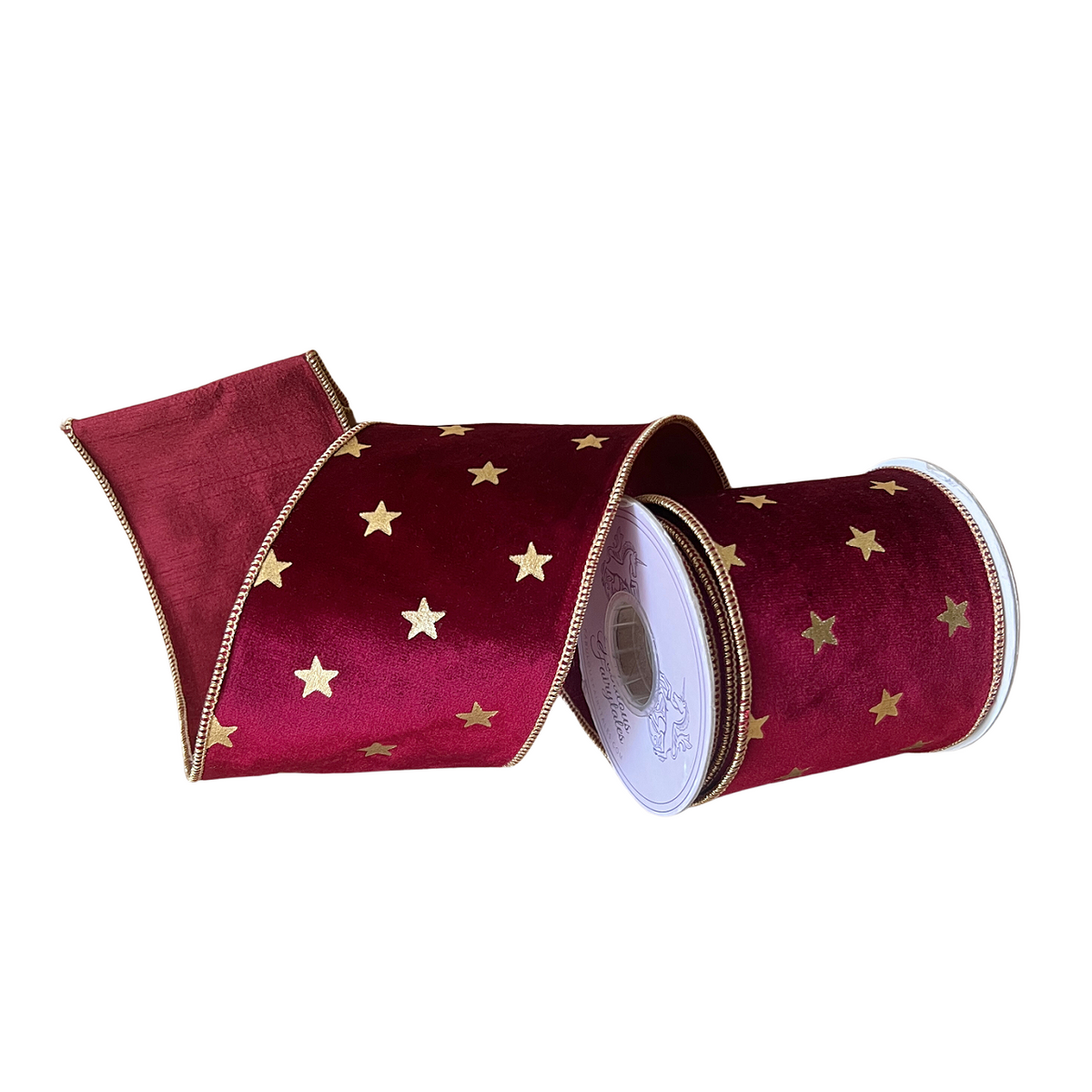 Fabulous Fairytales Burgundy Stars Velvet Ribbon