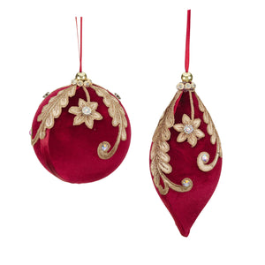 Goodwill Belgium Velvet Lace Jewel Christmas Baubles 