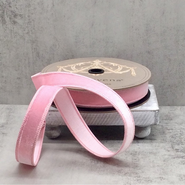 D Stevens Pink Lemonade Velvet Ribbon Wired Holiday Ribbon