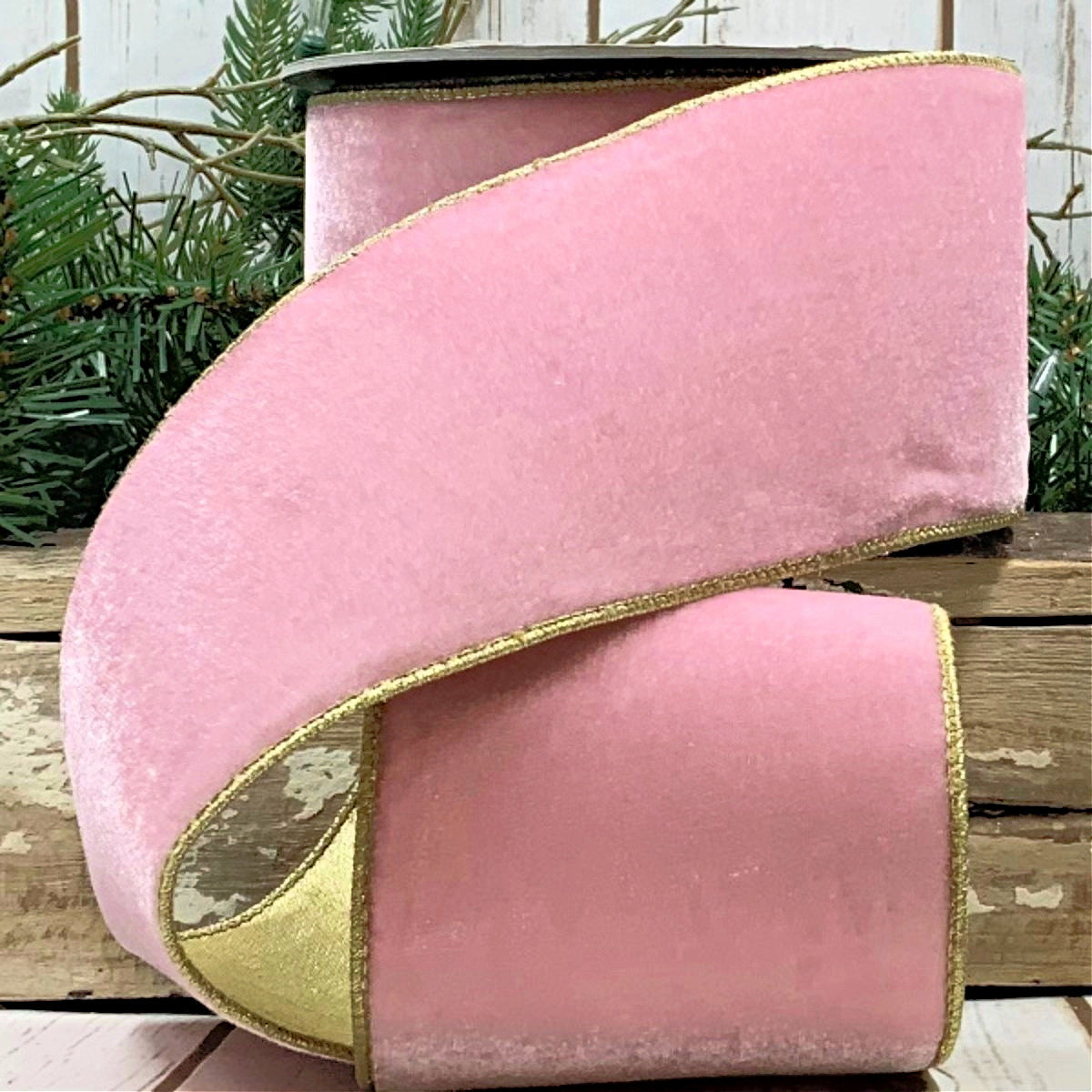 D Stevens Pink Strawberry Velvet Ribbon