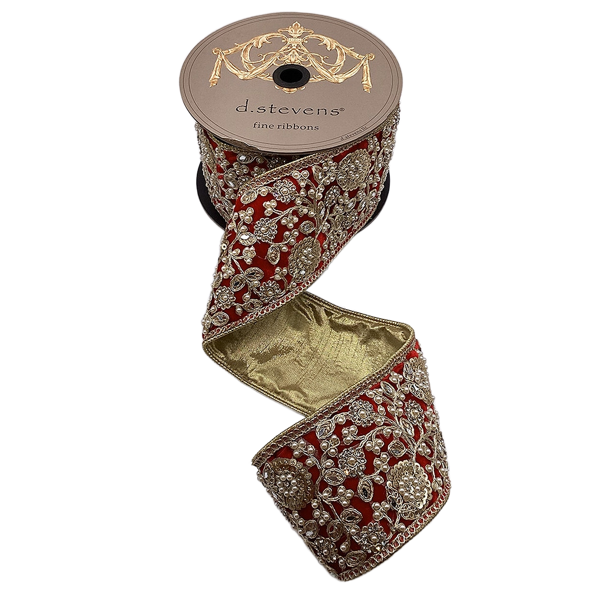 D Stevens Rouge Florale Treasures Luxury Christmas Ribbon