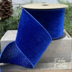 D Stevens Royal Blue Velvet Ribbon