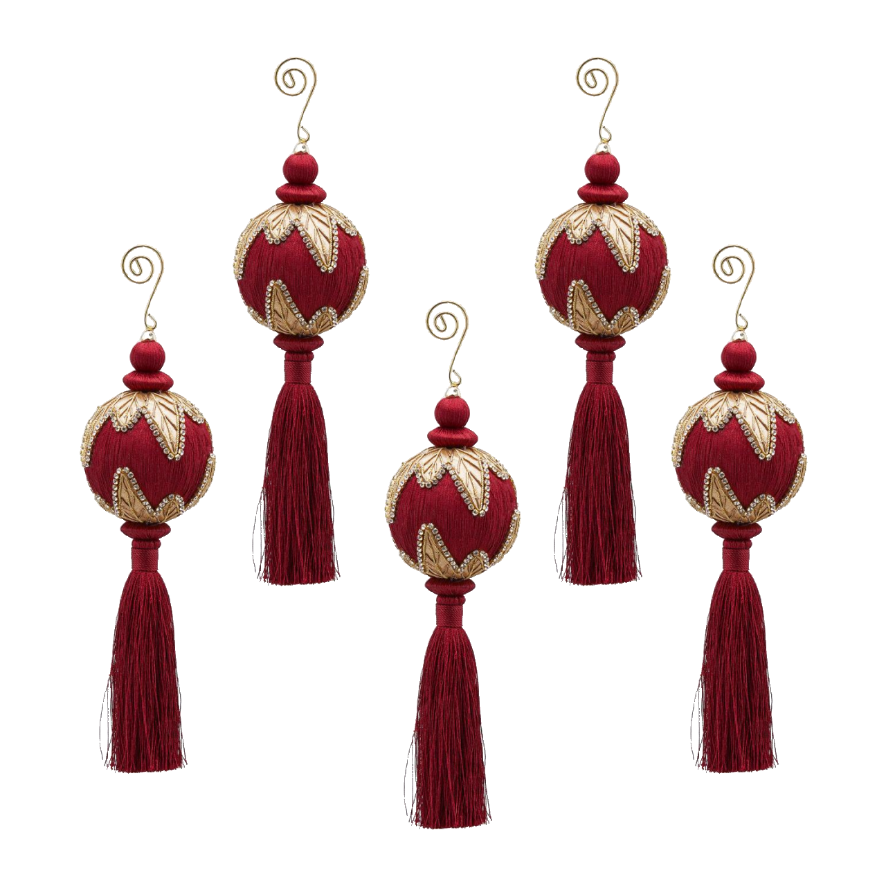 EDG Burgundy Acanthus Crystal Tassel Bauble