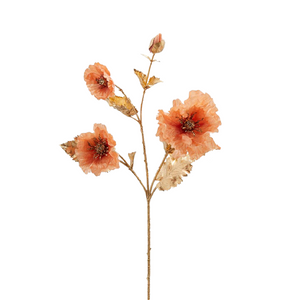 EDG Gilded Peach Poppy Floral Stem