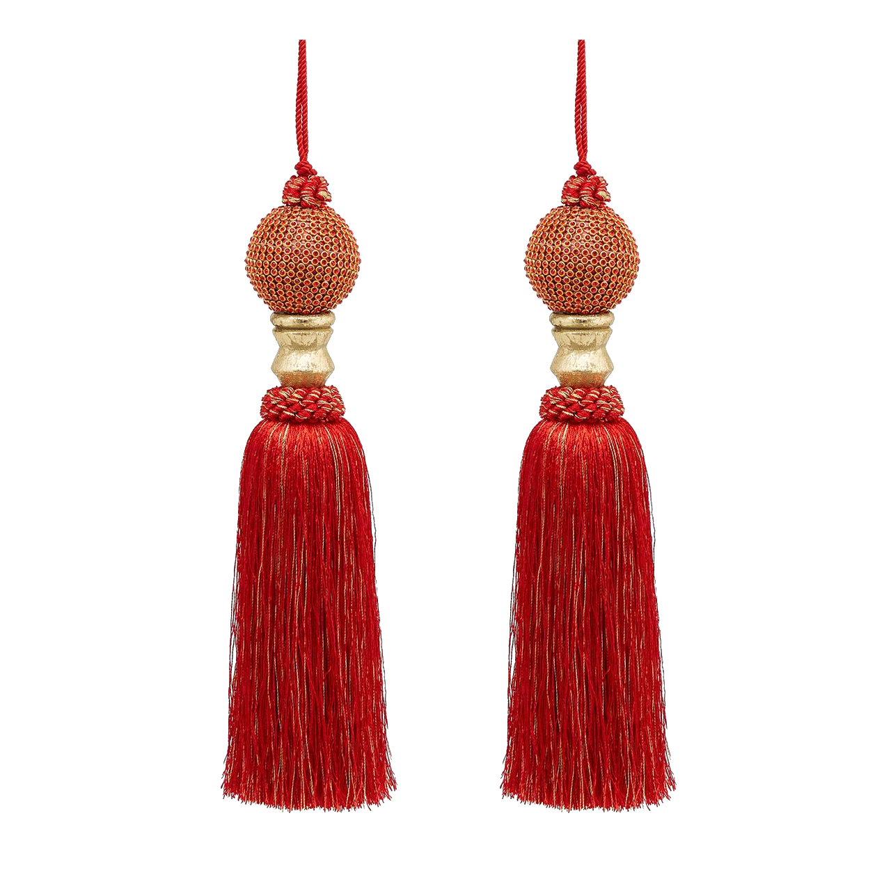 Ruby Jewel Tassel Christmas Decoration 10.5"