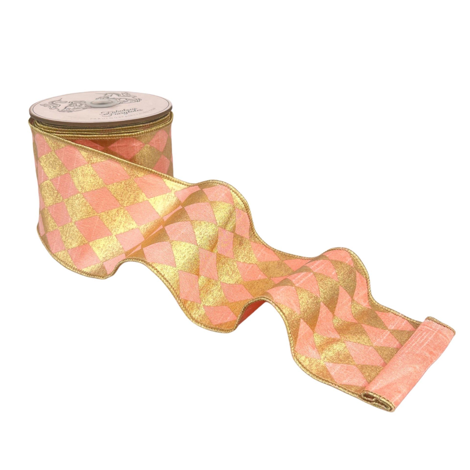 Gilded Blush Harlequin Ribbon 4" x 10yds