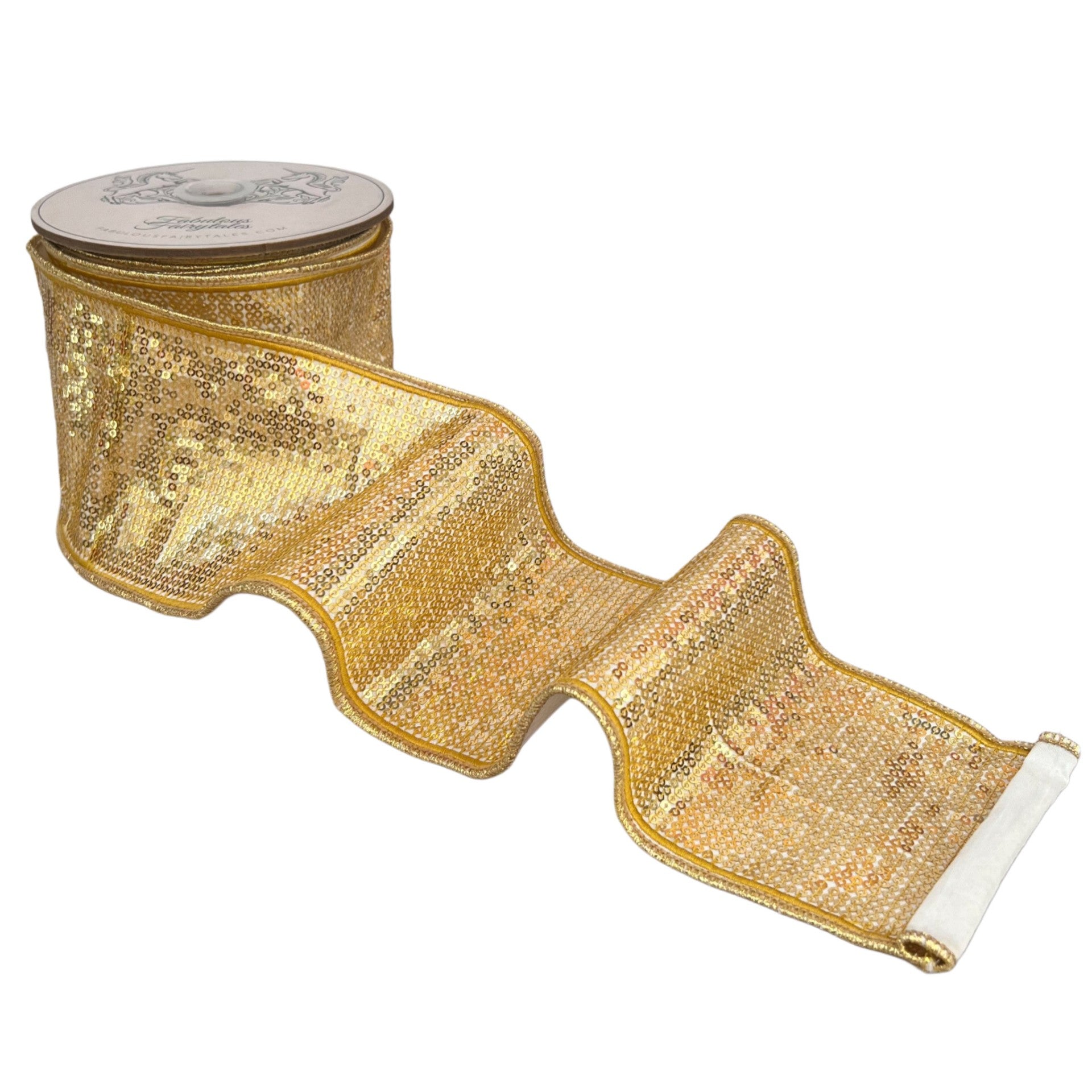 Golden Sparkle Sequin Ribbon 4" x 10yds