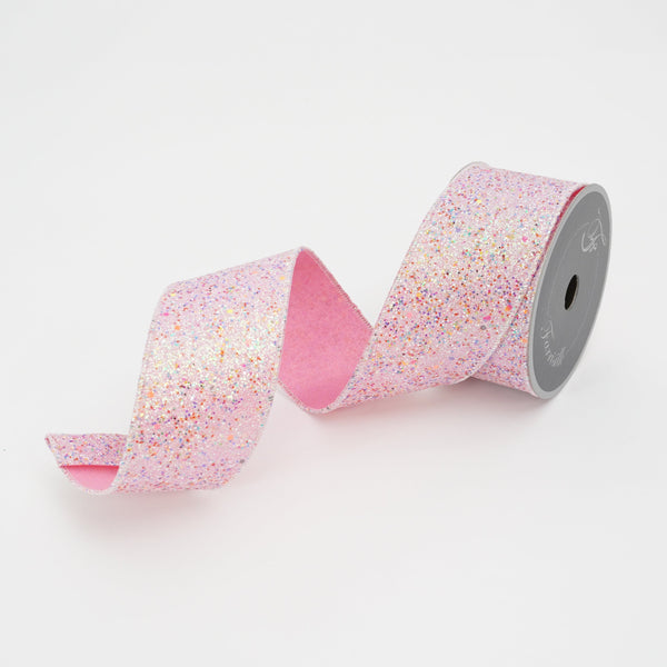 Farrisilk Pink Fairy Dust Ribbon Wired