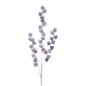 Goodwill M&G Holiday Decor Frosted Larch Cone Stem