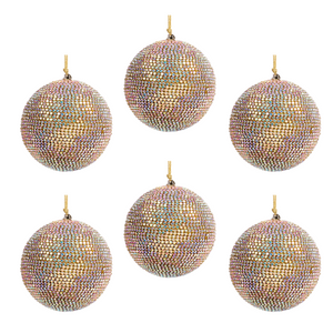 Aurora Jewel Baubles Set of six iridescent crystal Christmas ornaments by Goodwill Belgium