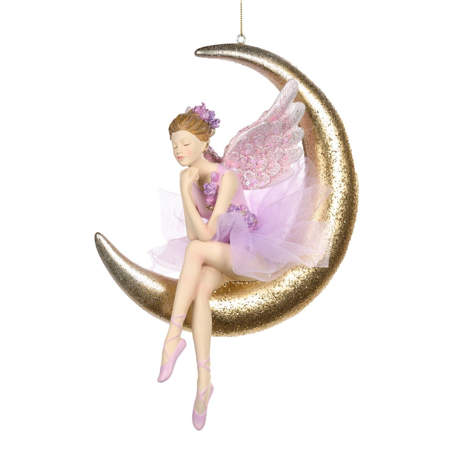 Goodwill Belgium Ballerina Fairy on Moon Ornament