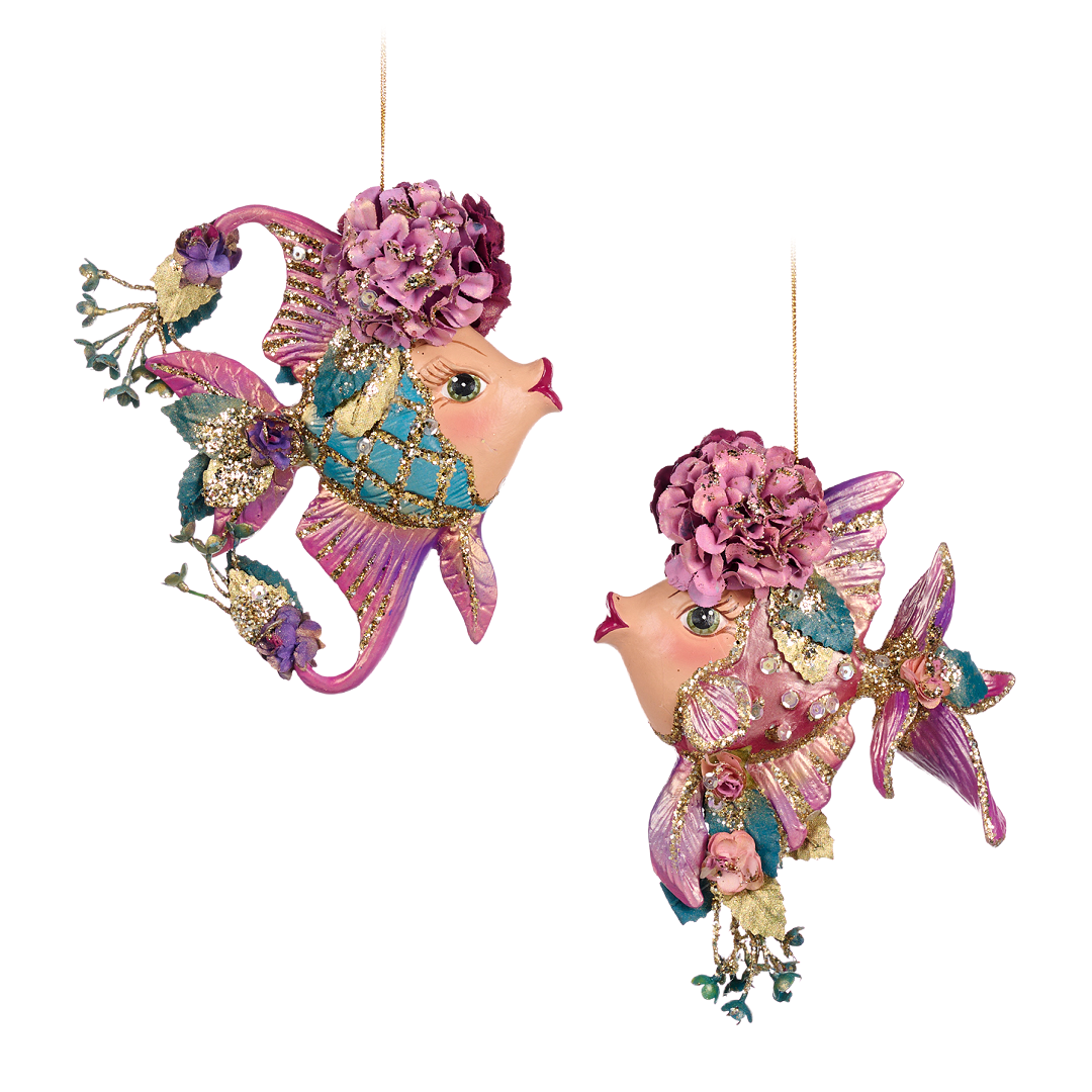 Goodwill Belgium Botanica Floral Angel Fish Ornaments