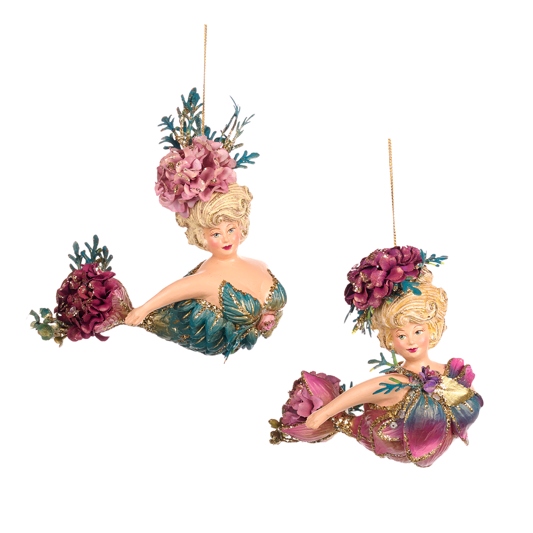 Goodwill Belgium Botanica Floral Mermaid Ornaments