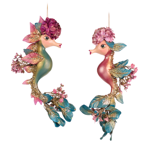 Goodwill Belgium Botanica Floral Seahorse Ornament Duo - Fabulous ...