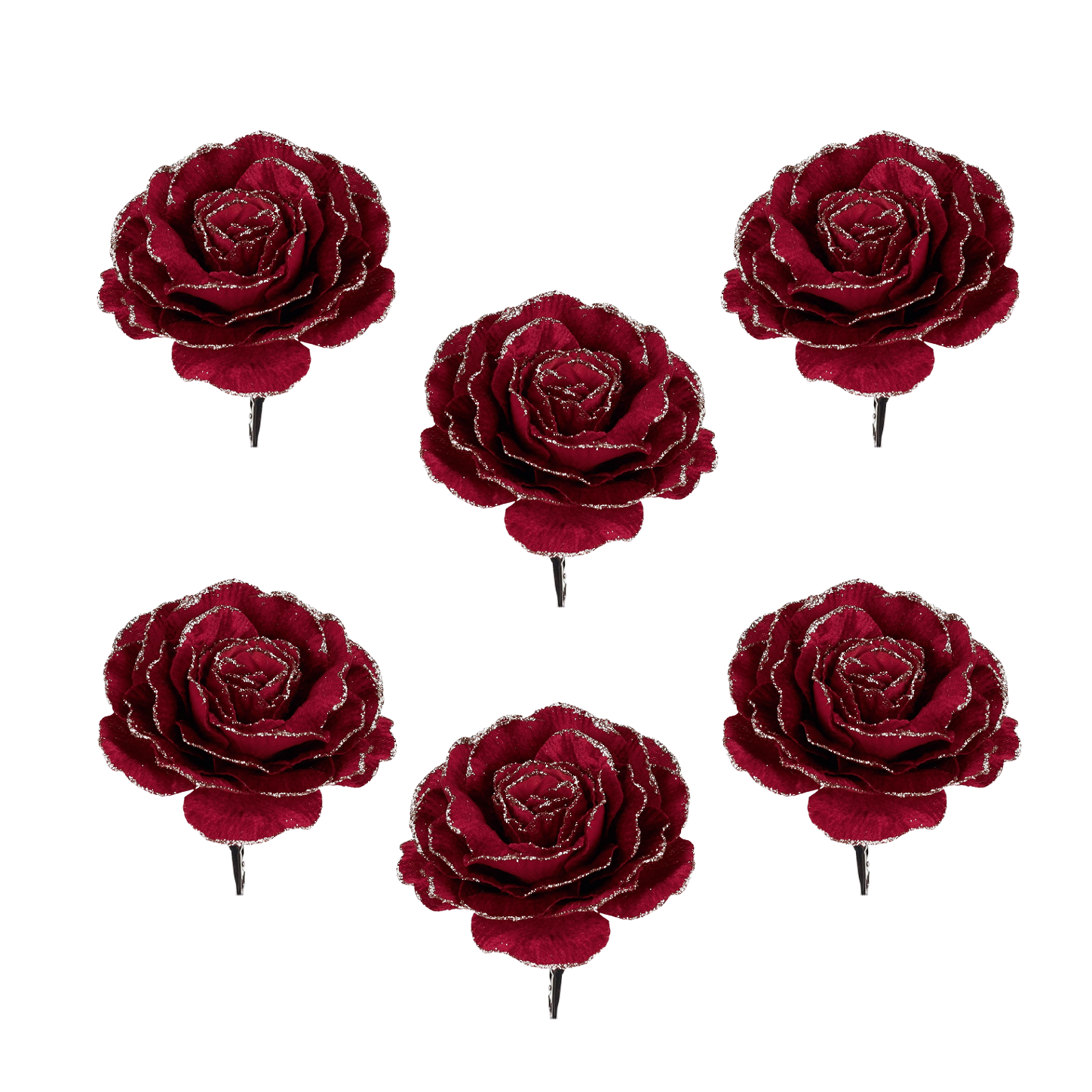 Goodwill Belgium Burgundy Champagne Rose Clip