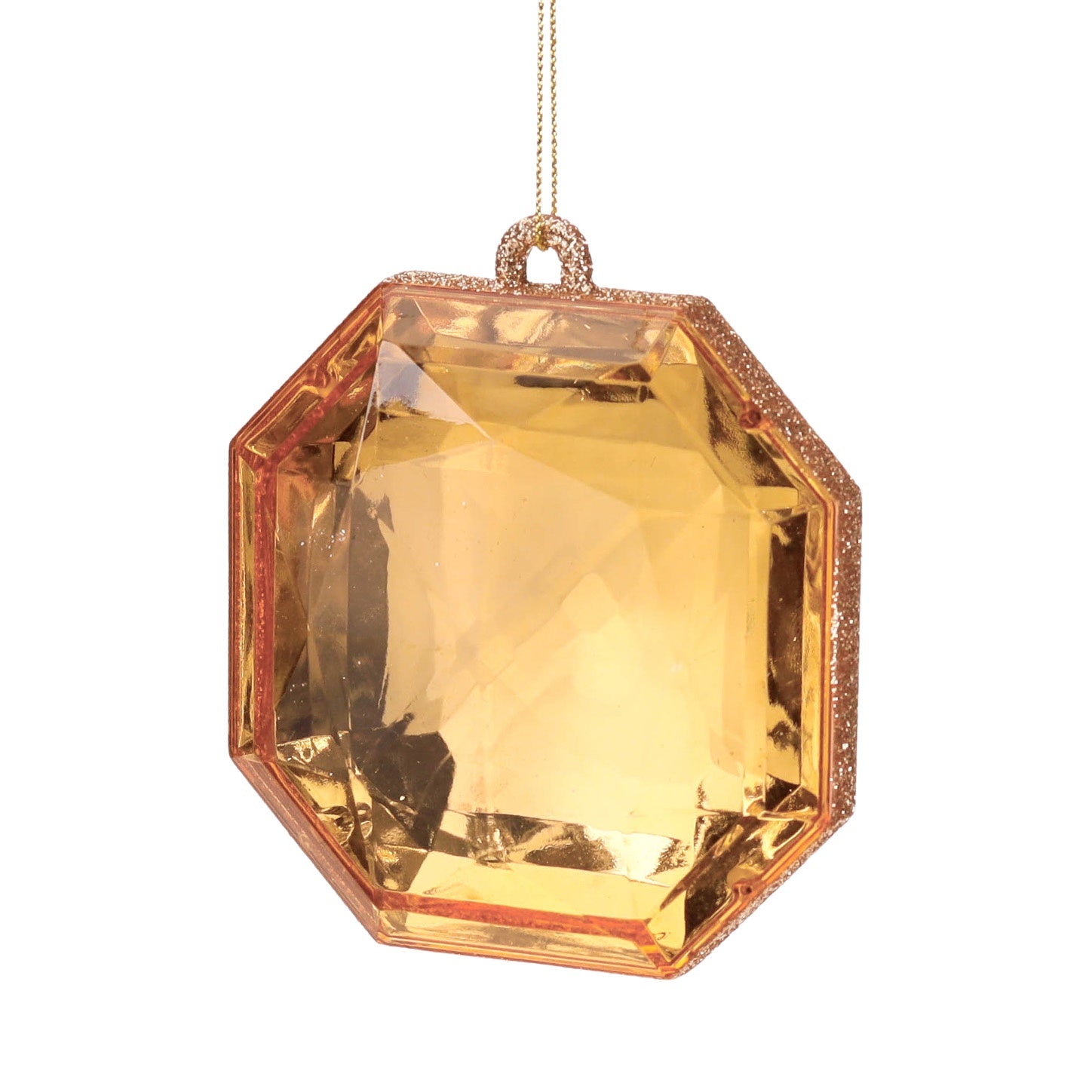 Champagne Gold Facet Jewel Ornament 4"
