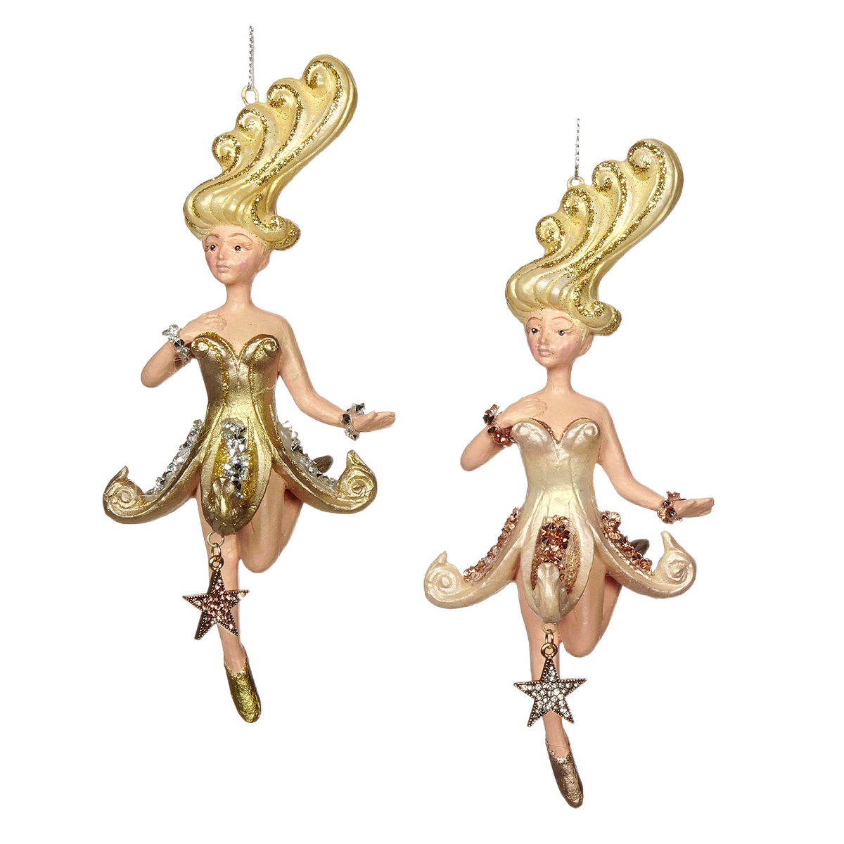 Goodwill Belgium Chandelier Lady Christmas ornaments set of two