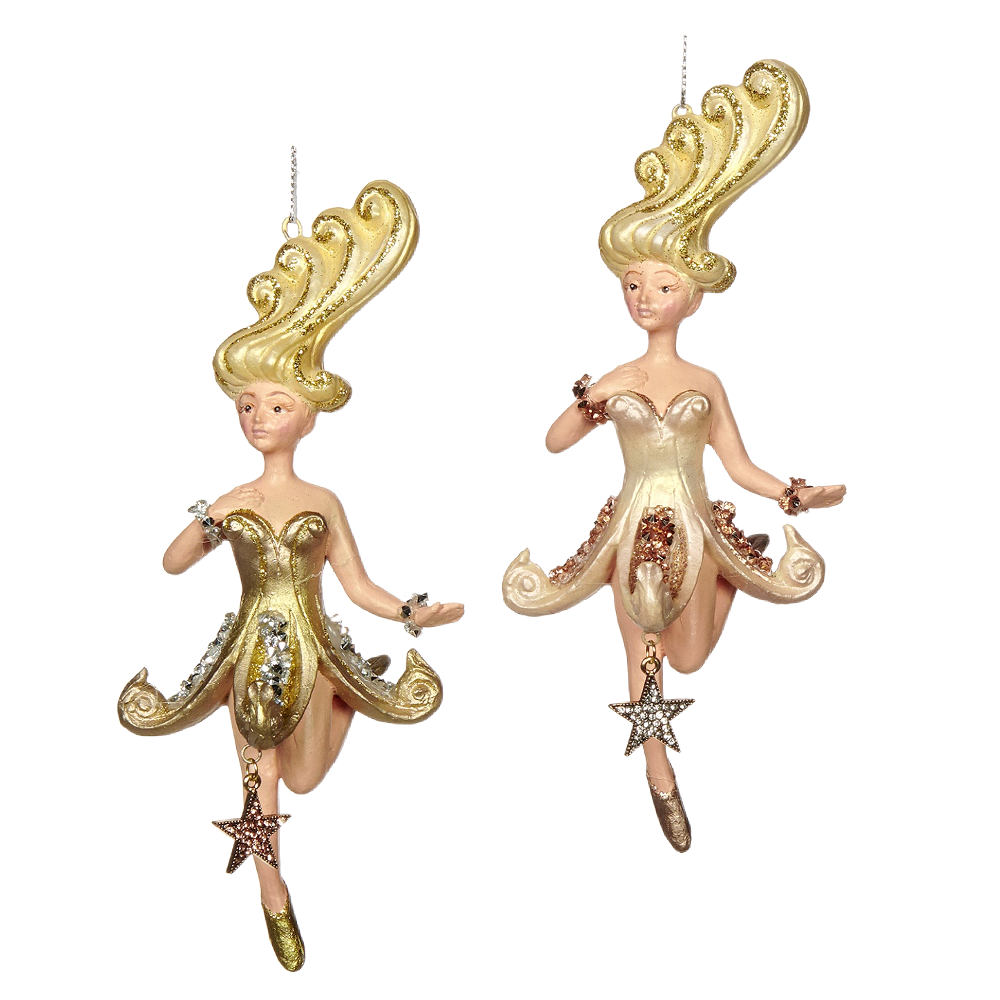 Goodwill Belgium Chandelier Lady Christmas ornaments set of two