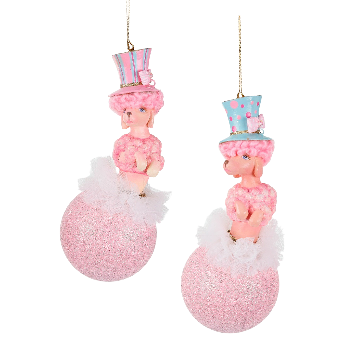 Cotton Candy Carnival Poodle Ball Ornament