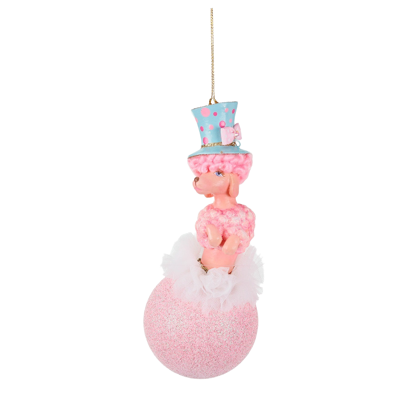 Cotton Candy Carnival Poodle Ball Ornament