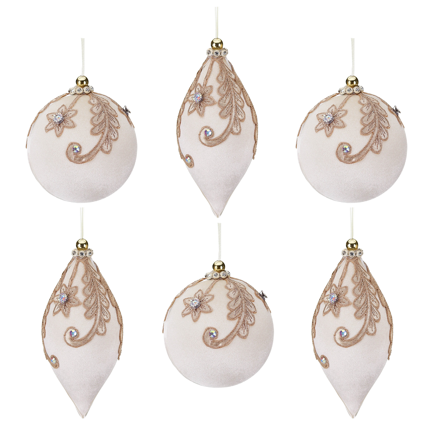 Enchanting Snowfall Velvet Jewel Bauble