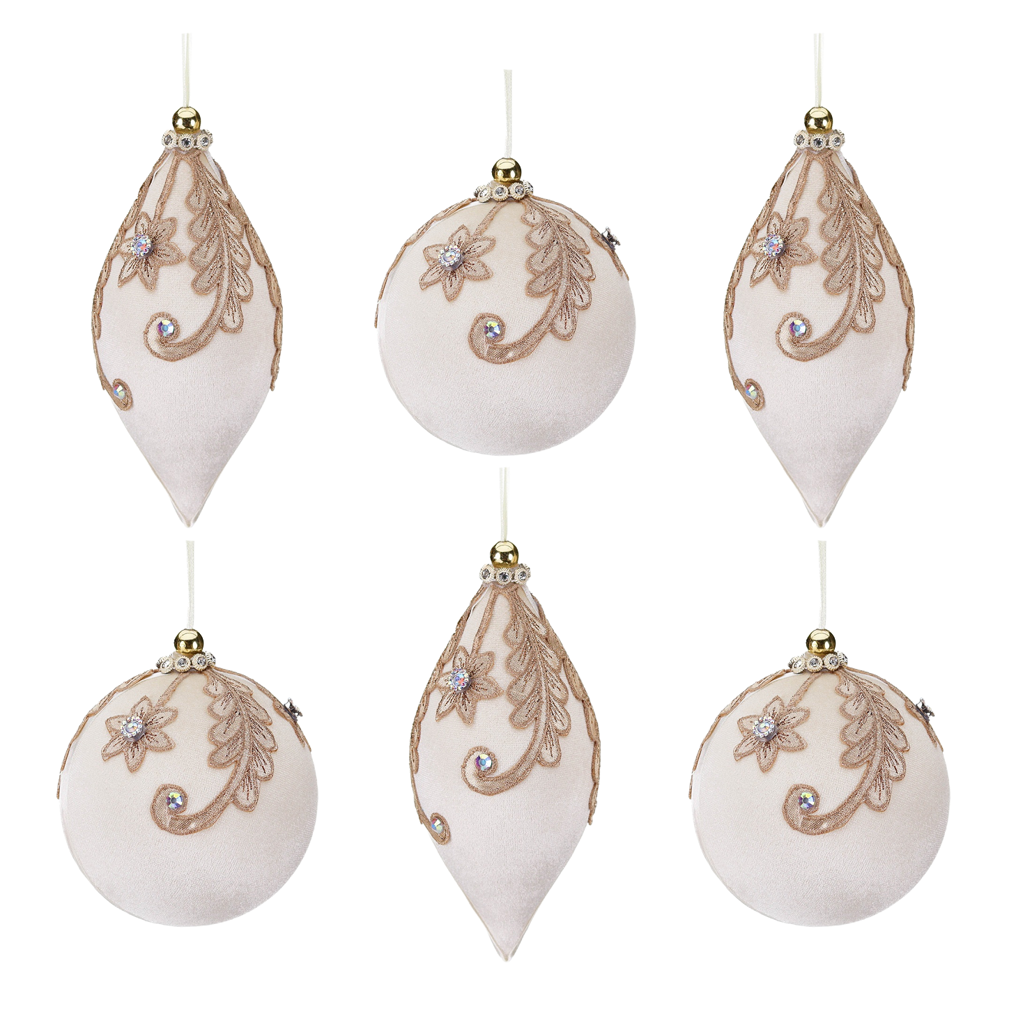 Enchanting Snowfall Velvet Jewel Bauble