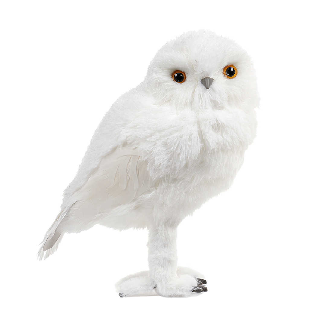 Furry Snowy Owl Ornament 30cm